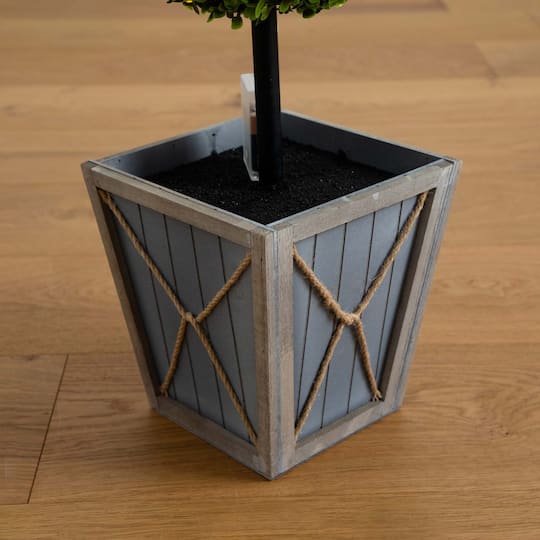 3ft. LED UV Resistant Double Ball Boxwood Topiary in Decorative Planter